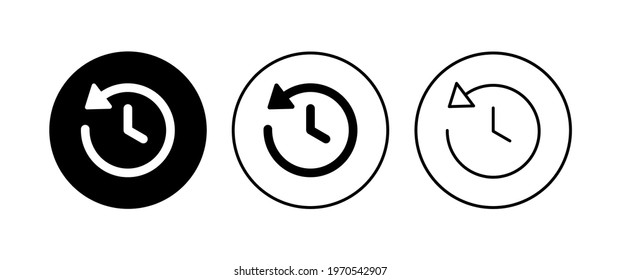 History icon set. recent event history