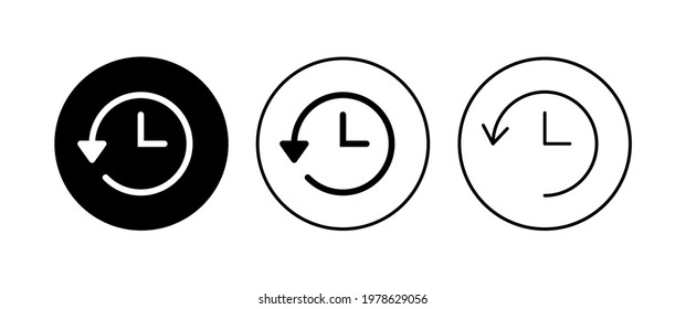 History icon set. recent event history