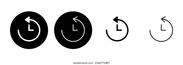 History icon set. recent event history