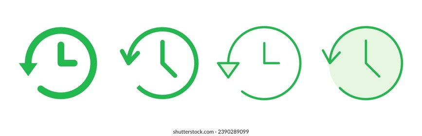 History icon set. recent event history