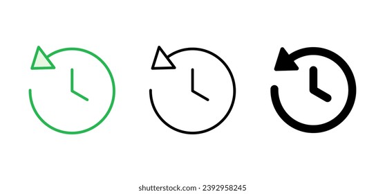 History icon set. recent event history