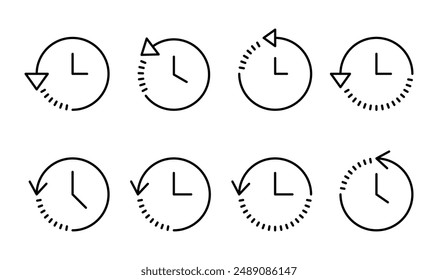 History icon set. recent event history
