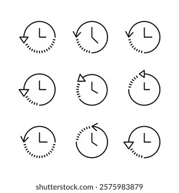 History icon set. recent event history