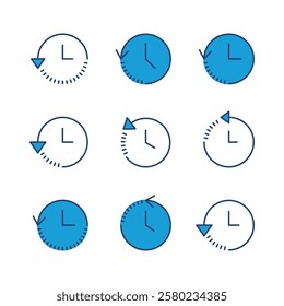 History icon set. recent event history