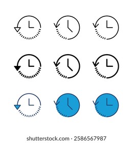 History icon set. recent event history