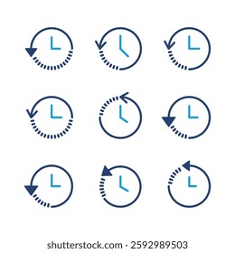 History icon set. recent event history