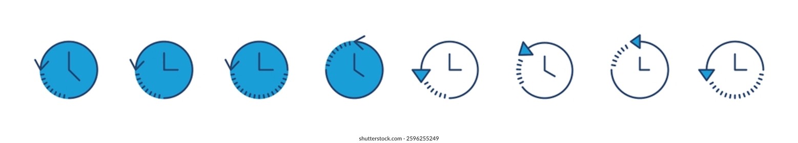 History icon set. recent event history