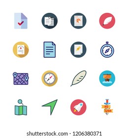 history icon set. vector set about viking ship, file, rocket ship and files icons set.