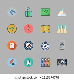 history icon set. vector set about pyramid, bookshelf, space shuttle and quill icons set.