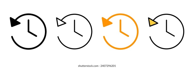 History icon set vector. recent event history sign and symbol