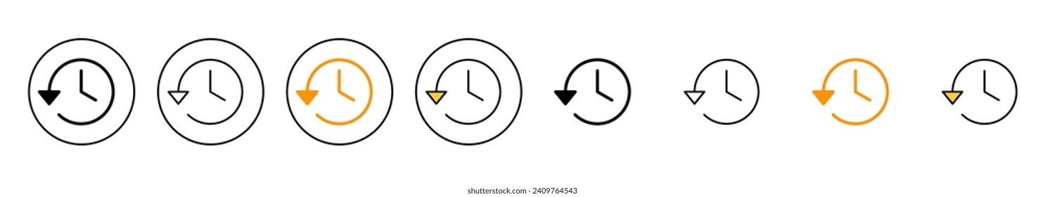History icon set vector. recent event history sign and symbol