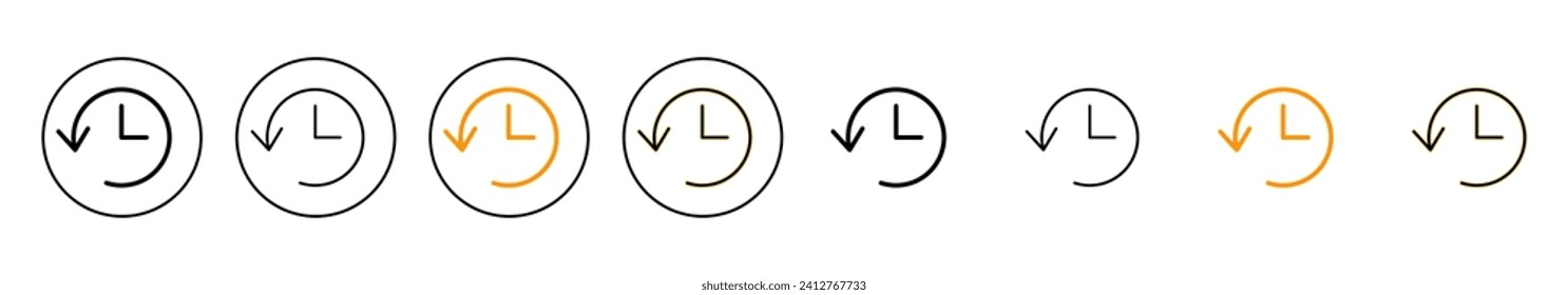 History icon set vector. recent event history sign and symbol
