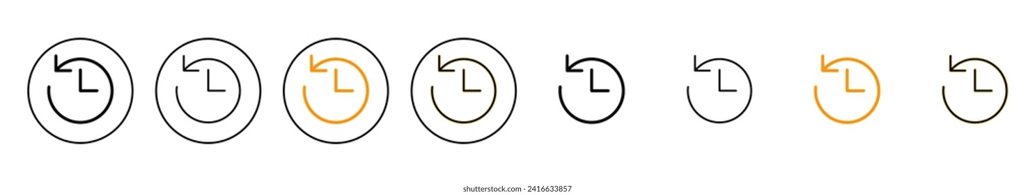 History icon set vector. recent event history sign and symbol