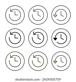 History icon set vector. recent event history sign and symbol