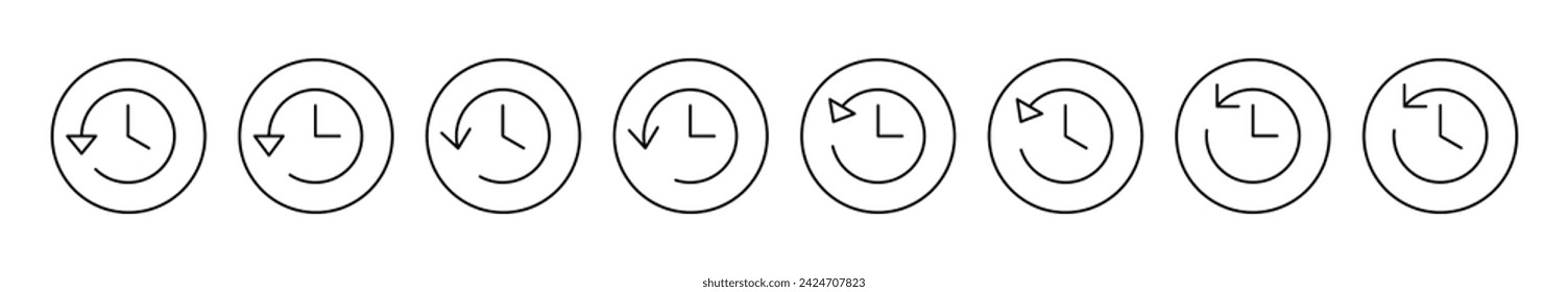 History icon set vector. recent event history sign and symbol