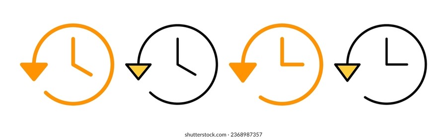 History icon set for web and mobile app. recent event history sign and symbol