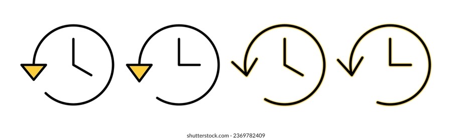Icono de historial establecido para la aplicación web y móvil. símbolo y signo del historial de eventos recientes