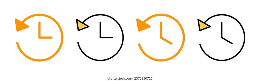 History icon set for web and mobile app. recent event history sign and symbol