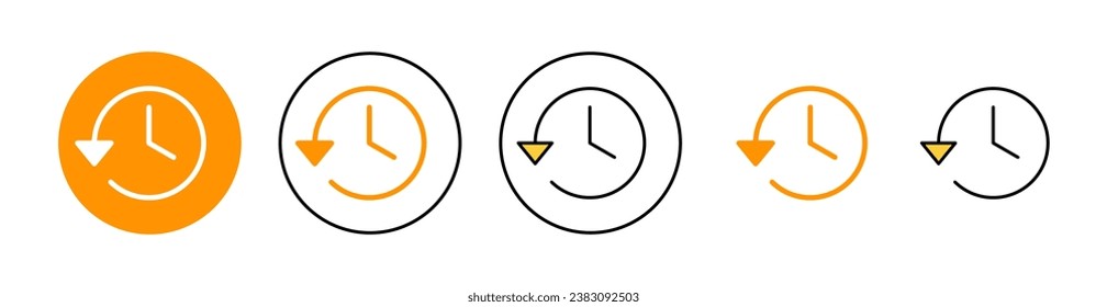 History icon set for web and mobile app. recent event history sign and symbol