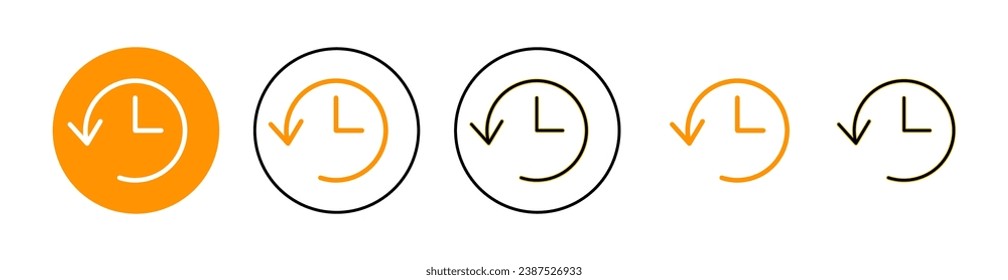 History icon set for web and mobile app. recent event history sign and symbol