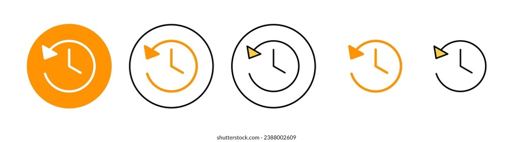 History icon set for web and mobile app. recent event history sign and symbol