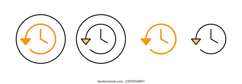 History icon set for web and mobile app. recent event history sign and symbol