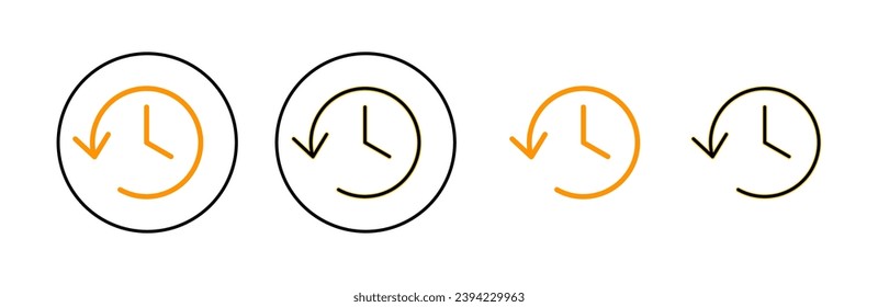 History icon set for web and mobile app. recent event history sign and symbol