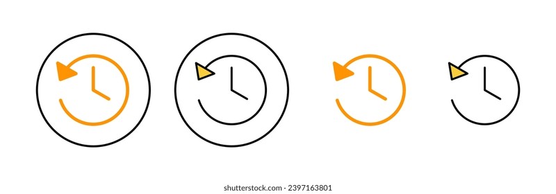 History icon set for web and mobile app. recent event history sign and symbol