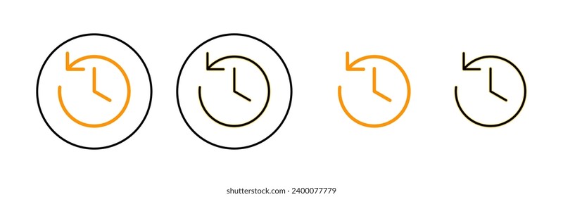 History icon set for web and mobile app. recent event history sign and symbol