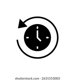 Símbolo do ícone de histórico para aplicativos e sites. símbolo e sinal do histórico de eventos recentes