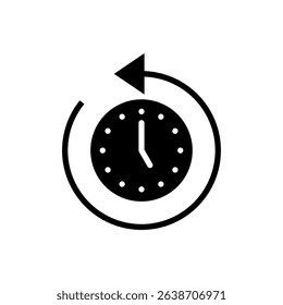 History icon symbol for apps and websites. recent event history sign and symbol