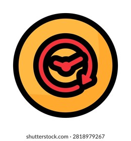 History icon symbolizing activity log, timeline, recent actions, time tracking, workflow history, and application records for digital interface projects