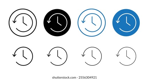 History icon Thin line vector illustration set