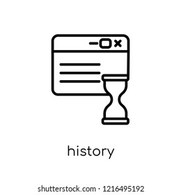 history icon. Trendy modern flat linear vector history icon on white background from thin line collection, outline vector illustration