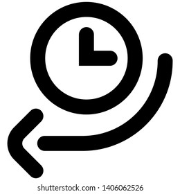 history icon, as a user interface icon, with an outline vector style