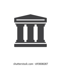 History icon vector, filled flat sign, solid pictogram isolated on white. Historical building symbol, logo illustration. Pixel perfect vector graphics