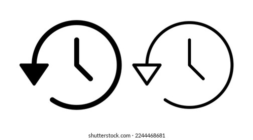 Ilustración vectorial de icono de historial. símbolo y signo del historial de eventos recientes