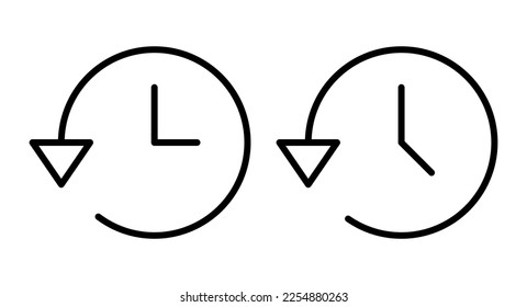 Ilustración vectorial de icono de historial. símbolo y signo del historial de eventos recientes