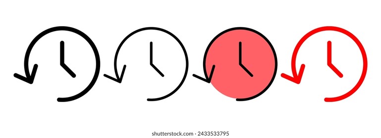 Ilustración vectorial de icono de historial. símbolo y signo del historial de eventos recientes