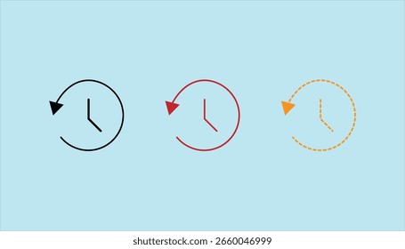 Ícone histórico vetor isolado no fundo azul. Ícone de vetor de histórico