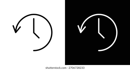 History icon. Vector linear icon isolated in black and white