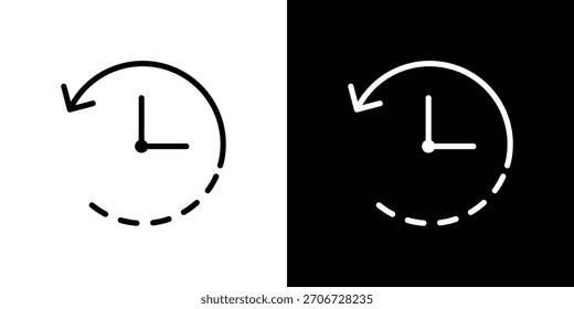 History icon. Vector linear icon isolated in black and white
