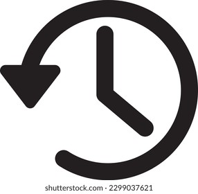 History icon vector. Past time clock icon.