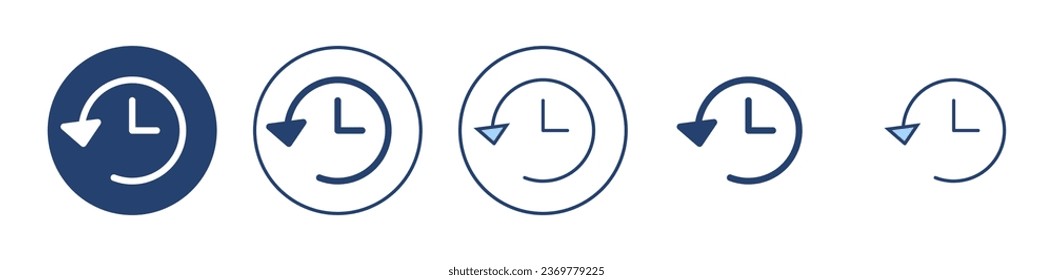 Vector de icono de historial. símbolo y signo del historial de eventos recientes