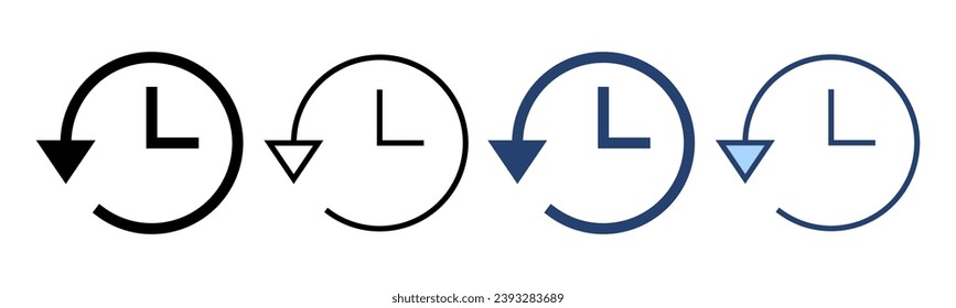 Vector de icono de historial. símbolo y signo del historial de eventos recientes