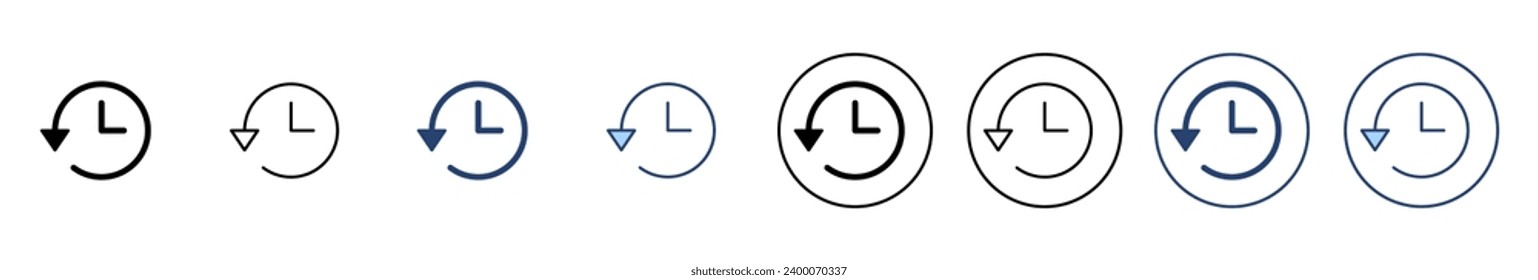 Vector de icono de historial. símbolo y signo del historial de eventos recientes