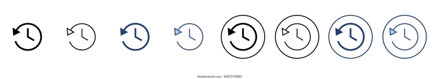 Vector de icono de historial. símbolo y signo del historial de eventos recientes