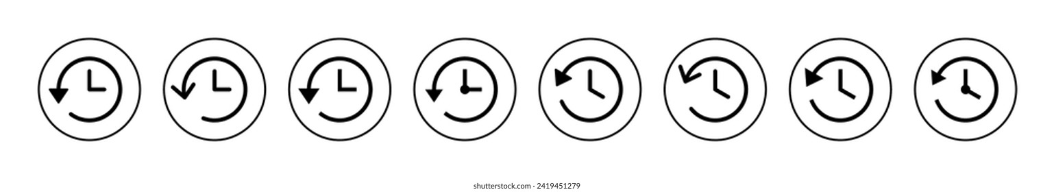 History icon vector. recent event history sign and symbol