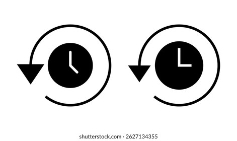History icon vector. recent event history sign and symbol