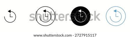 History icon vector. undo, restore, previous action symbol. vector illustration.